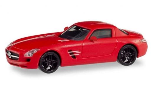 Mercedes SLS 1/87 Herpa AMG (C197) mettalic rot avec noire jantes modellautos