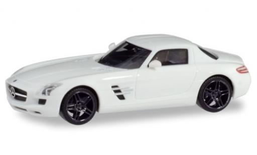 Mercedes SLS 1/87 Herpa AMG (C197) weiss avec noire jantes modellautos