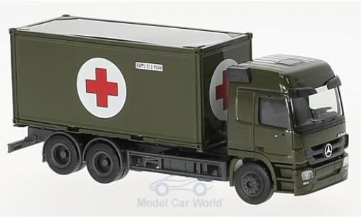 Modellautos Mercedes Actros 1/87 Herpa L Bundeswehr 2008 Wechselkoffer-LKW mit Sanitätscontainer Mercedes Actros 1/87 Herpa L Bundeswehr 2008 Wechselkoffer-LKW mit Sanitätscontainer modellautos