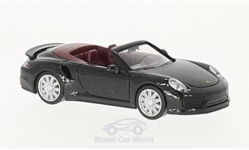 Porsche 911 Turbo 1/87 Herpa Turbo Cabrio mettalic schwarz modellautos