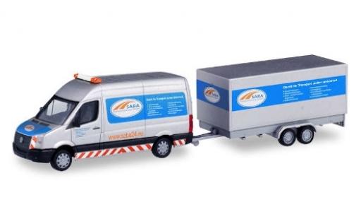 Modellautos Volkswagen Crafter 1/87 Herpa Kasten HD BF3 SABA Transportservice avec Tandem-wagon conteneur-remorque Volkswagen Crafter 1/87 Herpa Kasten HD BF3 SABA Transportservice avec Tandem-wagon conteneur-remorque modellautos