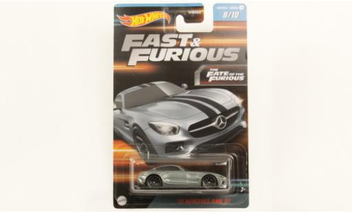 Mercedes AMG GT 1/64 Hot Wheels metallise gris rapide & Furious 2015 modellautos