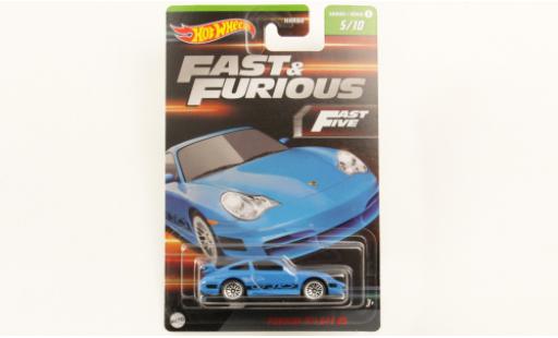 Porsche 996 GT3 RS 1/64 Hot Wheels 911  bleu rapide & Furious modellautos