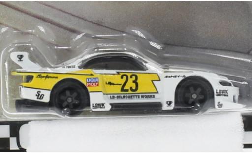 Modellautos Nissan Silvia 1/64 Hot Wheels Premium (S15) LB-Super Silhouette blanche/jaune Nissan Silvia 1/64 Hot Wheels Premium (S15) LB-Super Silhouette blanche/jaune modellautos