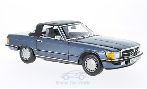Modellautos Mercedes 300 SL 1/18 Norev SL (R107) mettalic blau 1985 Mercedes 300 SL 1/18 Norev SL (R107) mettalic blau 1985 modellautos