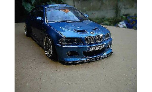 Bmw M3 coupe 1/18 Autoart tuning E46 kit carrosserie blau metallized modellautos