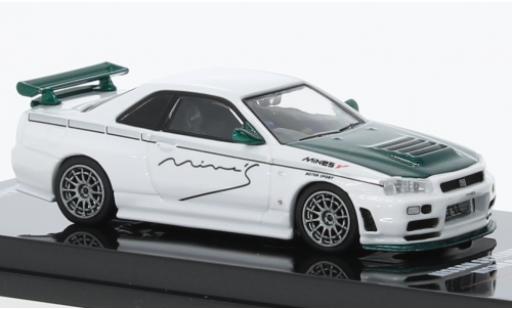 Modellautos Nissan Skyline 1/64 INNO64 GT-R (R34) Nismo R-Tune Mines blanche/vert foncé RHD Nissan Skyline 1/64 INNO64 GT-R (R34) Nismo R-Tune Mines blanche/vert foncé RHD modellautos