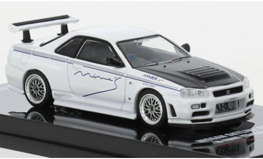 Nissan Skyline 1/64 INNO64 GT-R (R34) R-Tune by Mines weiss RHD modellautos