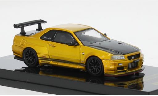 Nissan Skyline 1/64 INNO64 GT-R R34 gold/carbon 2024 1:64 modellautos