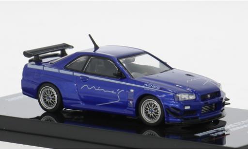 Nissan Skyline 1/64 INNO64 GT-R (R34) V-Spec blau 1:64 modellautos