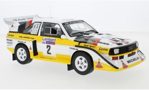 Modellautos Audi Sport Quattro 1/18 IXO Sport quattro S1 No.2 HB Team HB Rallye WM RAC Rallye 1985 H.Mikkola/A.Hertz Audi Sport Quattro 1/18 IXO Sport quattro S1 No.2 HB Team HB Rallye WM RAC Rallye 1985 H.Mikkola/A.Hertz modellautos