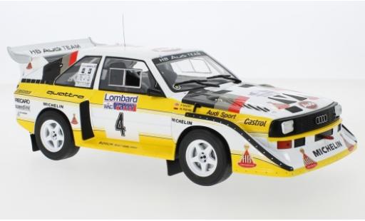 Modellautos Audi Sport Quattro 1/18 IXO Sport quattro S1 No.4 HB Team HB Rallye WM RAC Rallye 1985 W.Röhrl/C.Geistdörfer Audi Sport Quattro 1/18 IXO Sport quattro S1 No.4 HB Team HB Rallye WM RAC Rallye 1985 W.Röhrl/C.Geistdörfer modellautos