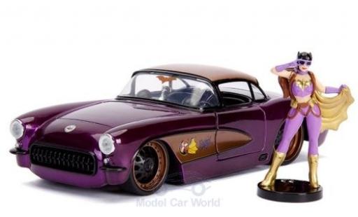 Chevrolet Corvette 1/24 Jada Toys C2 Batgirl 1957 mit Figur DC Comics Bombss modellautos