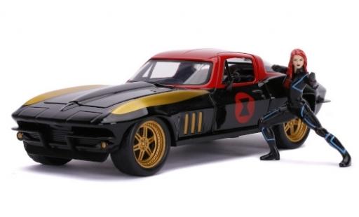 Chevrolet Corvette 1/24 Jada Toys C2 Tuning Marvel Avengers - Black Widow 1966 avec figurine modellautos