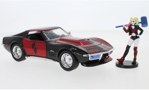 Chevrolet Corvette 1/24 Jada Toys Stingray Harley Quinn 1969 avec figurine modellautos