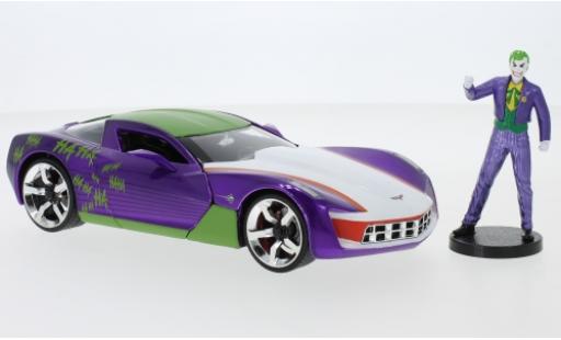 Chevrolet Corvette 1/24 Jada Toys Stingray Joker 2009 avec figurine modellautos