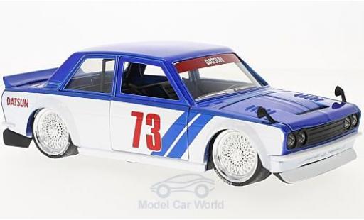 Datsun 510 1/24 Jada Toys mettalic blau/weiss 1973 Widebody modellautos