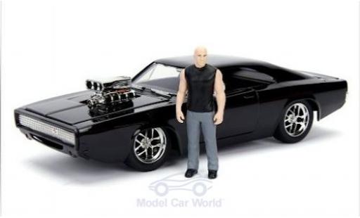 Dodge Charger 1/24 Jada Toys R/T Street schwarz Fast & Furious 1970 mit Figur modellautos