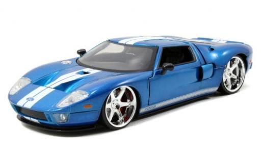 Ford GT 1/24 Jada Toys mettalic blau/weiss Fast & Furious 2005 modellautos