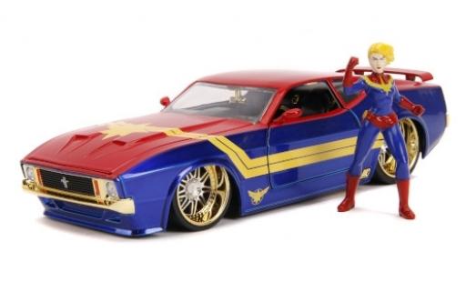 Ford Mustang 1/24 Jada Toys Mach 1 blau/rot Marvel Avengers - Captain Marvel 1973 mit Figur modellautos