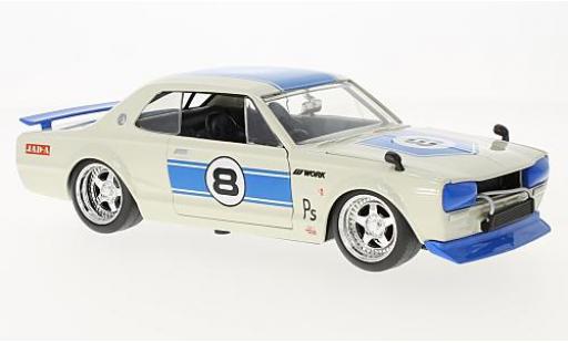 Nissan Skyline 1/24 Jada Toys 2000 GT-R (KPGC 10) weiss/blau RHD 1971 modellautos