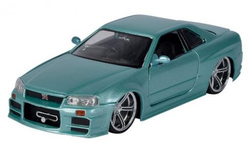 Modellautos Nissan Skyline 1/24 Jada Toys GT-R (R34) mettalic grün RHD Fast & Furious 2002 Nissan Skyline 1/24 Jada Toys GT-R (R34) mettalic grün RHD Fast & Furious 2002 modellautos