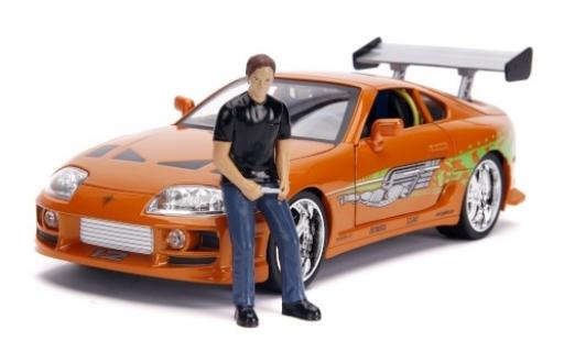 Modellautos Toyota Supra 1/18 Jada Toys mettalic orange/Dekor Fast & Furious 1995 avec figurine et Scheinwerferfunktion Toyota Supra 1/18 Jada Toys mettalic orange/Dekor Fast & Furious 1995 avec figurine et Scheinwerferfunktion modellautos
