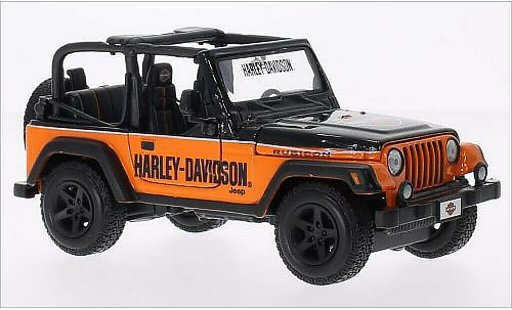 Jeep Wrangler Rubicon 1/24 Maisto schwarz/orange Harley Davidson 2014 modellautos