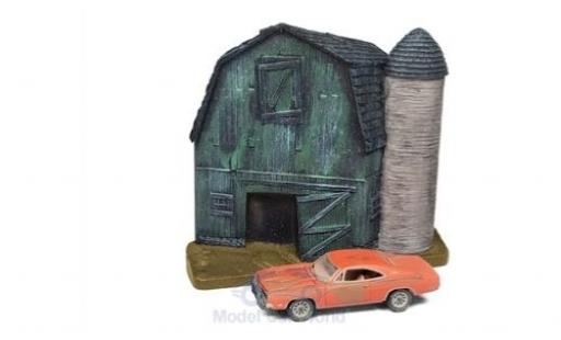 Dodge Charger 1/64 Johnny Lightning orange 1969 Barn Finds Series 4 Diorama mit Witterungsspuren modellautos