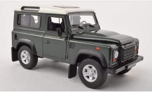 Land Rover Defender Base 1/24 Welly gr&Atilde;&frac14;n/weiss modellautos