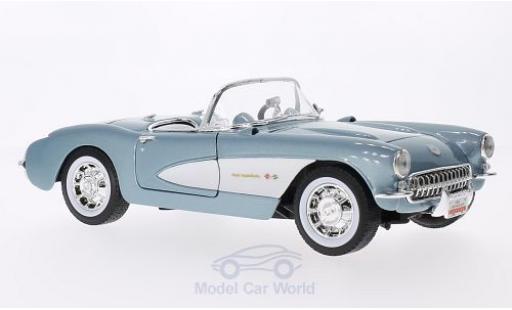 Modellautos Chevrolet Corvette 1/18 Lucky Die Cast mettalic blau/weiss 1957 Chevrolet Corvette 1/18 Lucky Die Cast mettalic blau/weiss 1957 modellautos