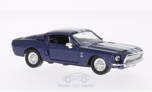 Shelby GT 500 1/43 Lucky Die Cast -KR mit weissen Streifen mettalic blau 1968 ohne Vitrine modellautos
