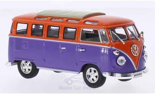 Modellautos Volkswagen T1 B 1/43 Lucky Die Cast Samba lila/orange 1962 Faltdach geschlossen mit Chromstoßstangen und -felgen Volkswagen T1 B 1/43 Lucky Die Cast Samba lila/orange 1962 Faltdach geschlossen mit Chromstoßstangen und -felgen modellautos