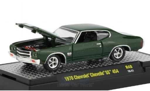 Chevrolet Chevelle 1/64 M2 Machines SS 454 mettalic grün/weiss 1970 modellautos