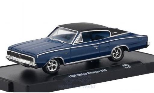 Dodge Charger 1/64 M2 Machines 383 mettalic blau/matt-schwarz 1966 modellautos