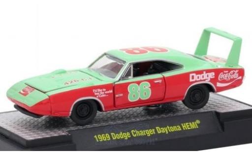 Dodge Charger Daytona 1/64 M2 Machines Daytona HEMI grün/rot Coca Cola 1969 modellautos