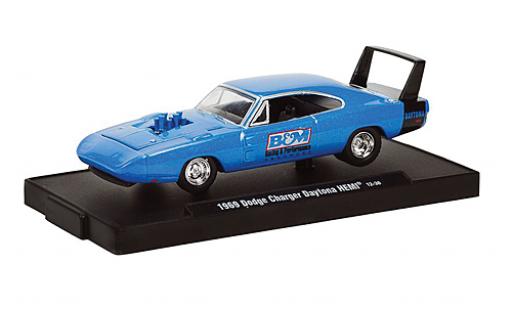 Dodge Charger 1/64 M2 Machines Daytona HEMI mettalic blau B & M 1969 voiture Drivers modellautos