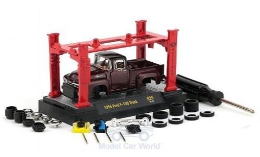 Ford F-1 1/64 M2 Machines 00 mettalic rot 1956 Model-Kit Bausatz inklusive 4 Ersatzrädern modellautos