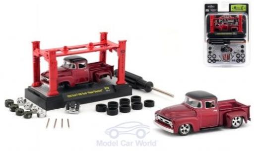Ford F-1 1/64 M2 Machines 00 Truck mettalic rot/schwarz Foose Overlord 1956 Model-Kit Bausatz inklusive 4 Ersatzrädern modellautos