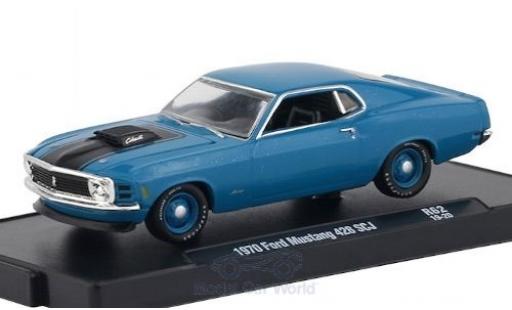 Ford Mustang 1/64 M2 Machines 428 SCJ mettalic blau/matt-schwarz 1970 modellautos