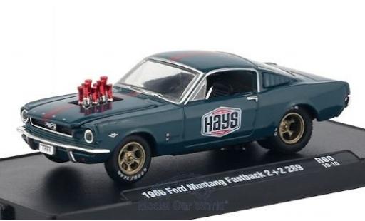 Ford Mustang 1/64 M2 Machines Fastback 2+2 289 blau/matt-rot Hays 1966 modellautos