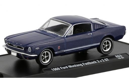 Ford Mustang 1/64 M2 Machines Fastback 2+2 GT mettalic blau 1966 modellautos