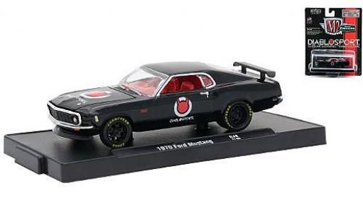 Ford Mustang 1/64 M2 Machines schwarz Diablo Sport 1970 modellautos