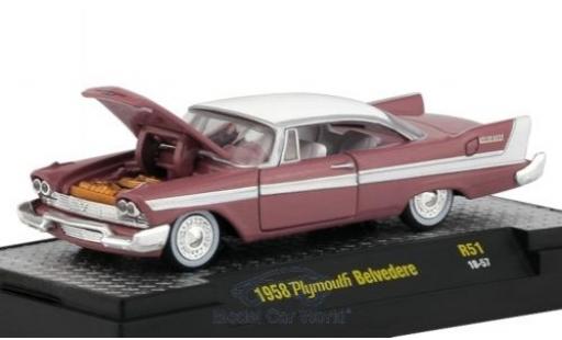 Modellautos Plymouth Belvedere 1/64 M2 Machines rosa/weiss 1958 Plymouth Belvedere 1/64 M2 Machines rosa/weiss 1958 modellautos