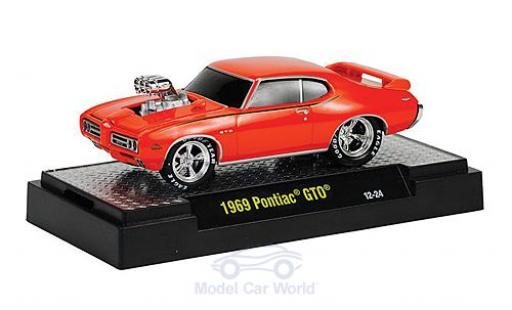 Pontiac GTO 1/64 M2 Machines orange 1969 Motorhaube mit Funktion Ground Pounders modellautos
