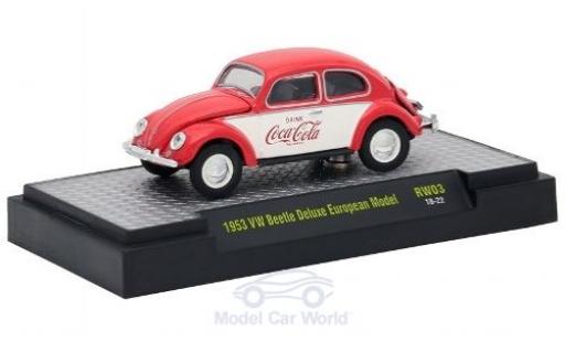 Volkswagen Beetle 1/64 M2 Machines Deluxe European Model rot/weiss Coca Cola 1953 modellautos