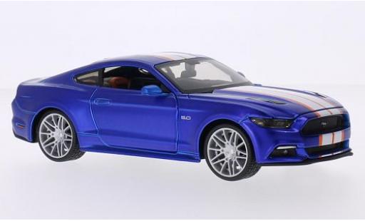 Ford Mustang 1/24 Maisto GT Custom Tuning matt-blau/Dekor 2015 modellautos