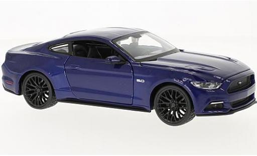 Ford Mustang 1/24 Maisto GT mettalic blau 2015 sans Vitrine modellautos