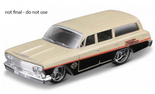 Modellautos Chevrolet Biscayne 1/64 Maisto Station Wagon beige/schwarz Harley-Davidson 1962 Chevrolet Biscayne 1/64 Maisto Station Wagon beige/schwarz Harley-Davidson 1962 modellautos
