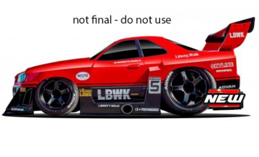 Modellautos Nissan Skyline 1/64 Maisto GT-R (R34) Liberty Walk rot/schwarz 1999 Nissan Skyline 1/64 Maisto GT-R (R34) Liberty Walk rot/schwarz 1999 modellautos